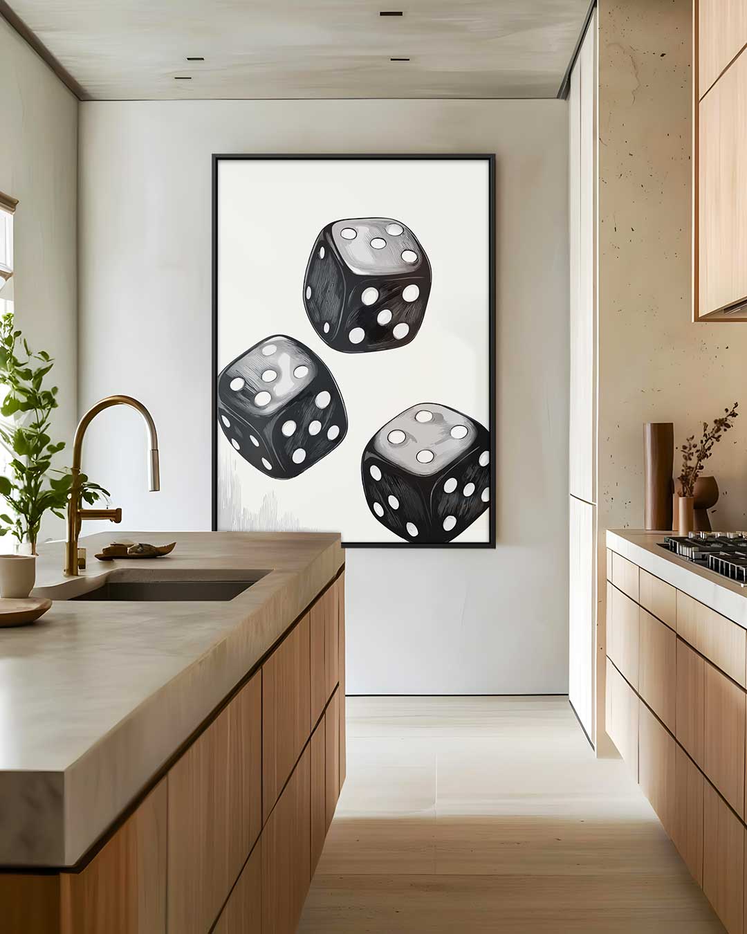 Dansende Dobbelstenen Kunstwerk-canvas-dibond-plexiglas-wanddecoratie-WallArtistic