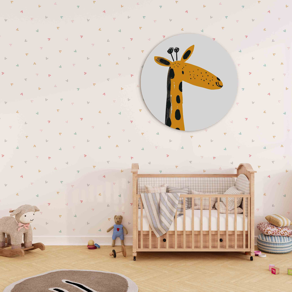 Giraffe illustratie Muurcirkel