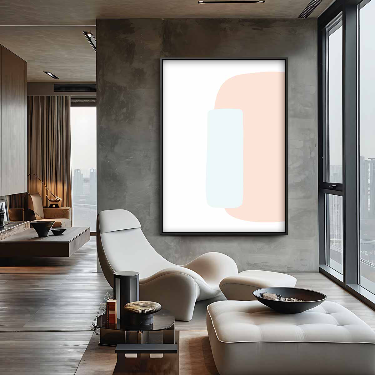 Zomerse Pastel Abstractie Kunstwerk-canvas-dibond-plexiglas-wanddecoratie-WallArtistic