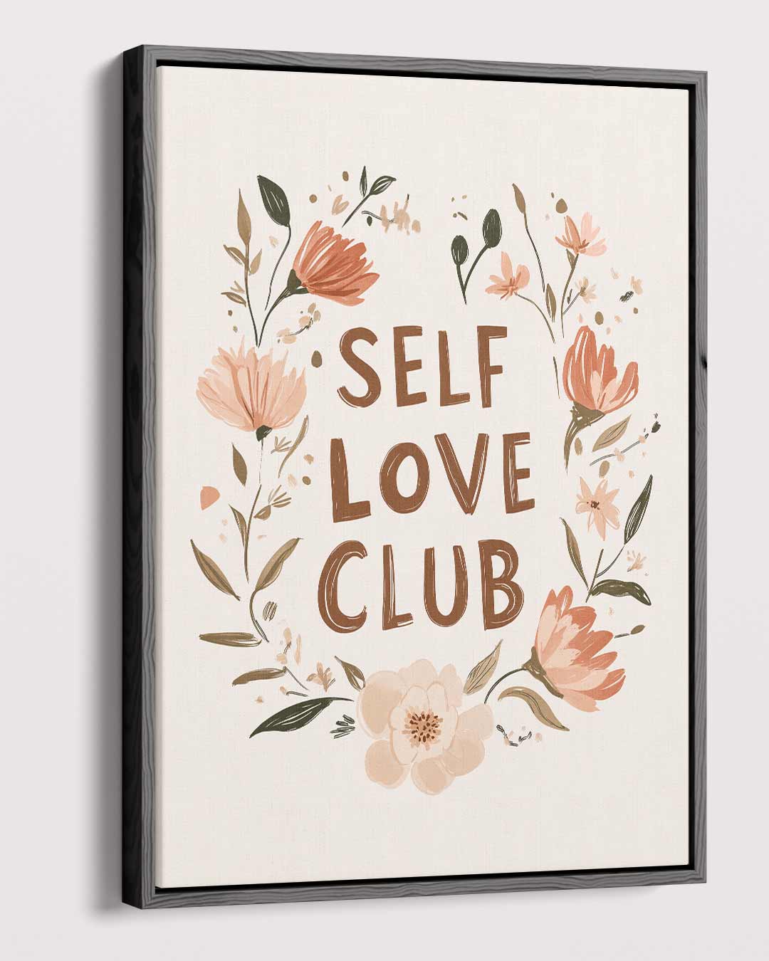 Self Love Club Bloemenposter Kunstwerk-canvas-dibond-plexiglas-wanddecoratie-WallArtistic