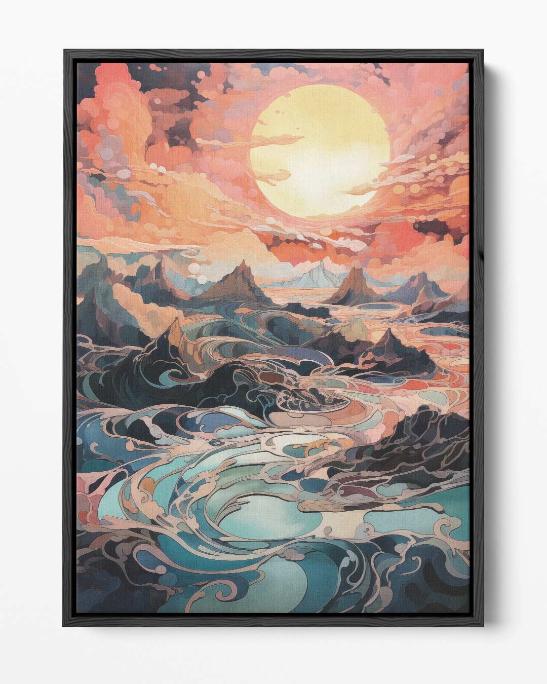 Kleurrijke Hemellandschap Kunstwerk-canvas-dibond-plexiglas-wanddecoratie-WallArtistic