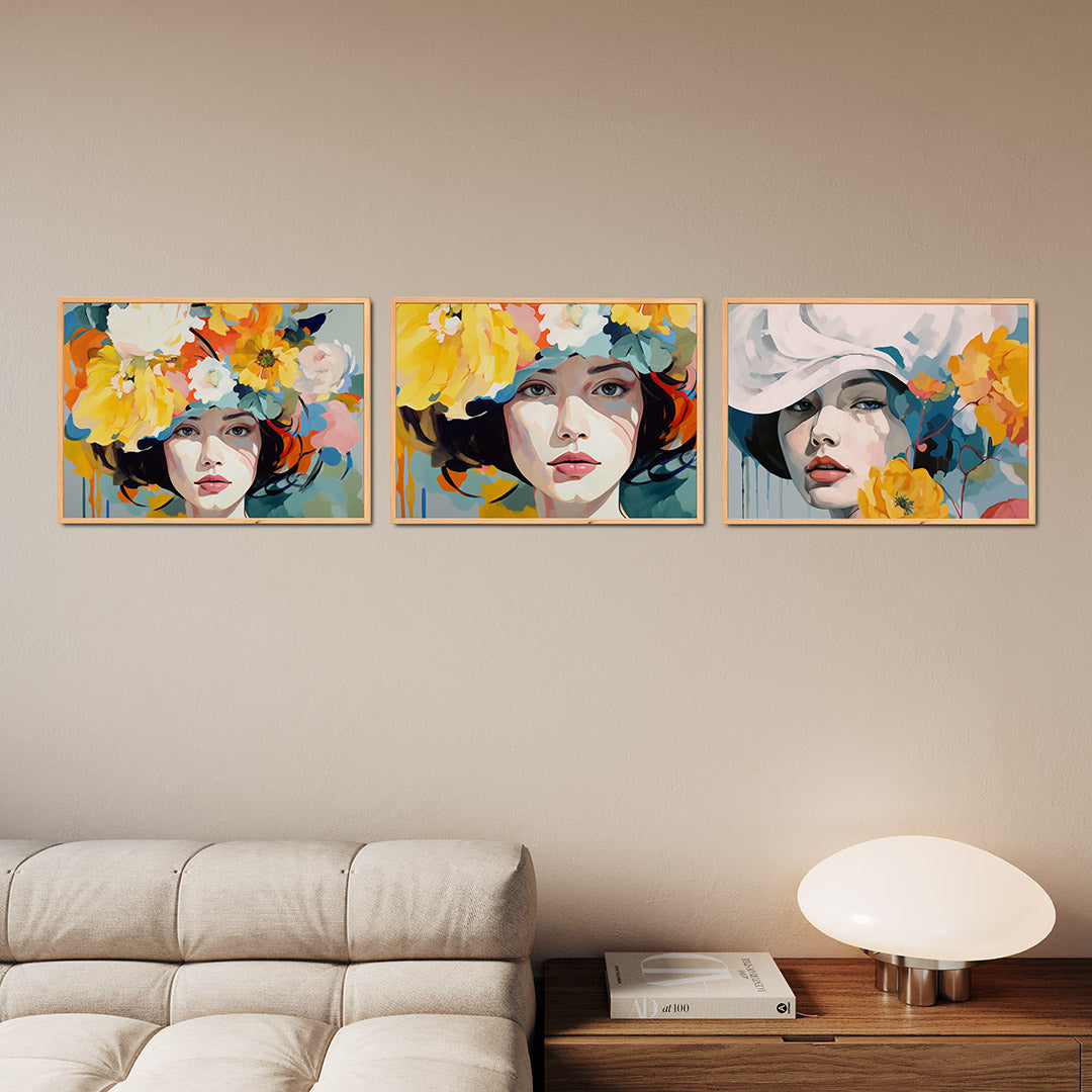 Bloemrijke portretcompositie Posterset