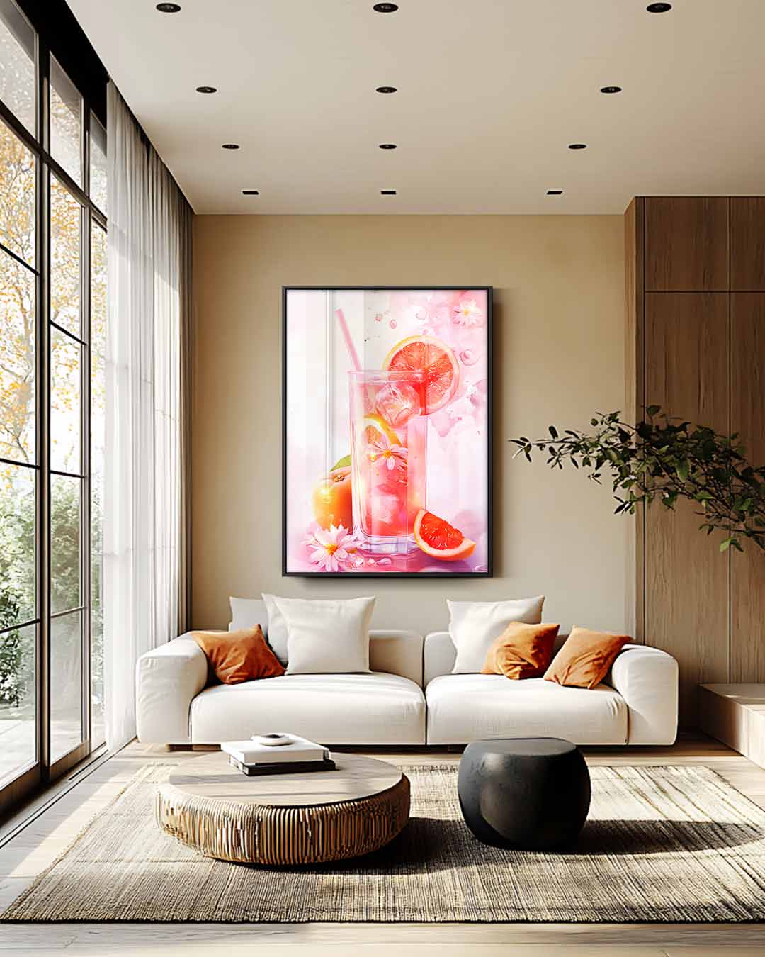 Zomerse Grapefruit Verfrissing Kunstwerk-canvas-dibond-plexiglas-wanddecoratie-WallArtistic