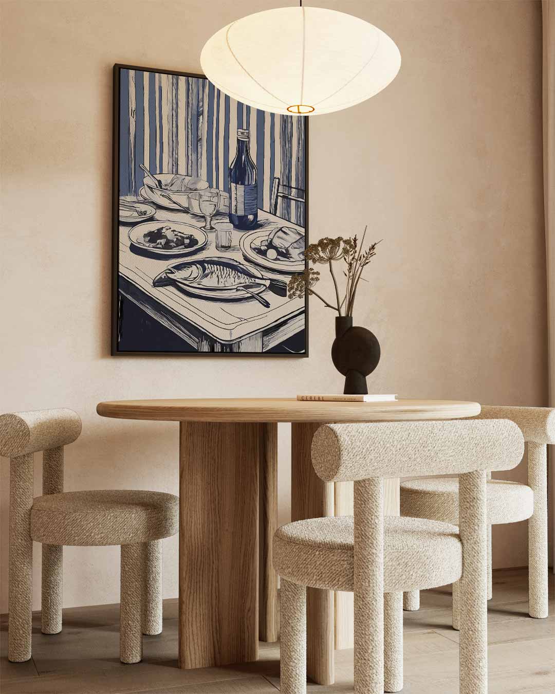 Blauwe Stilleven Tafelettude Kunstwerk-canvas-dibond-plexiglas-wanddecoratie-WallArtistic