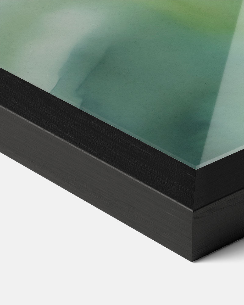 Rustgevende Groene Abstracte Poster-WallArtistic