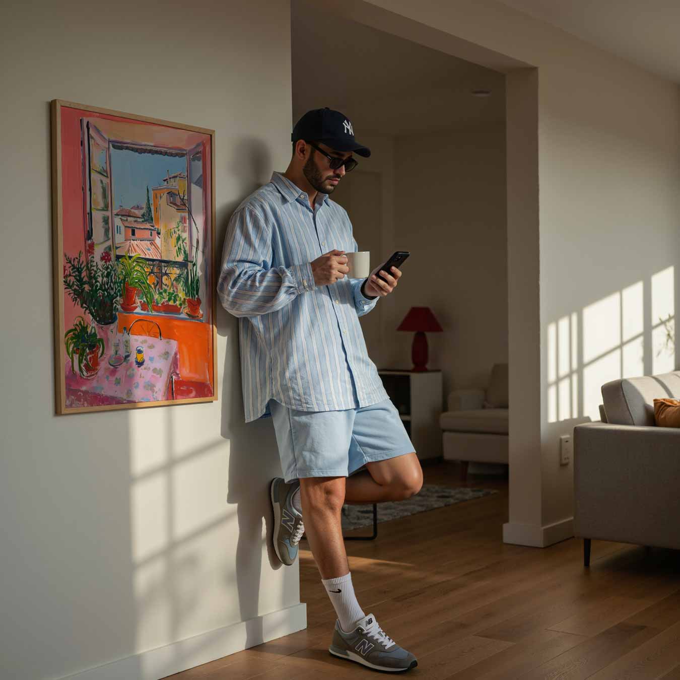 Zonnige Vensterbank in Boheemse Stijl Poster-WallArtistic