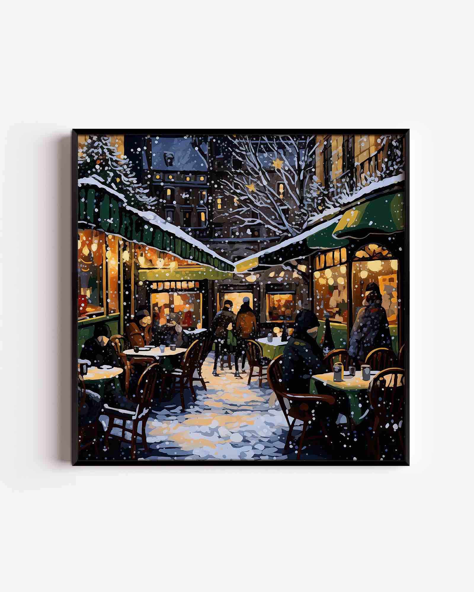 Winteravond terras Poster