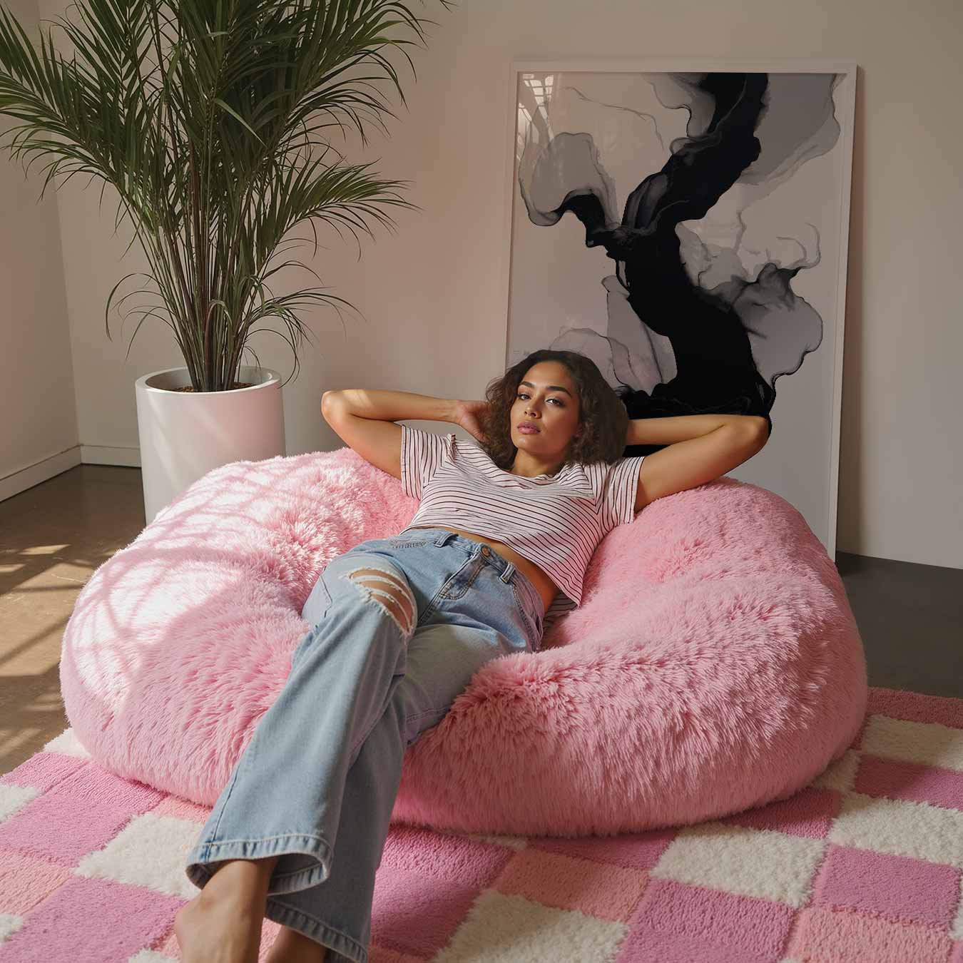 Abstracte Zwart-Wit Vloeiendheid Poster-WallArtistic