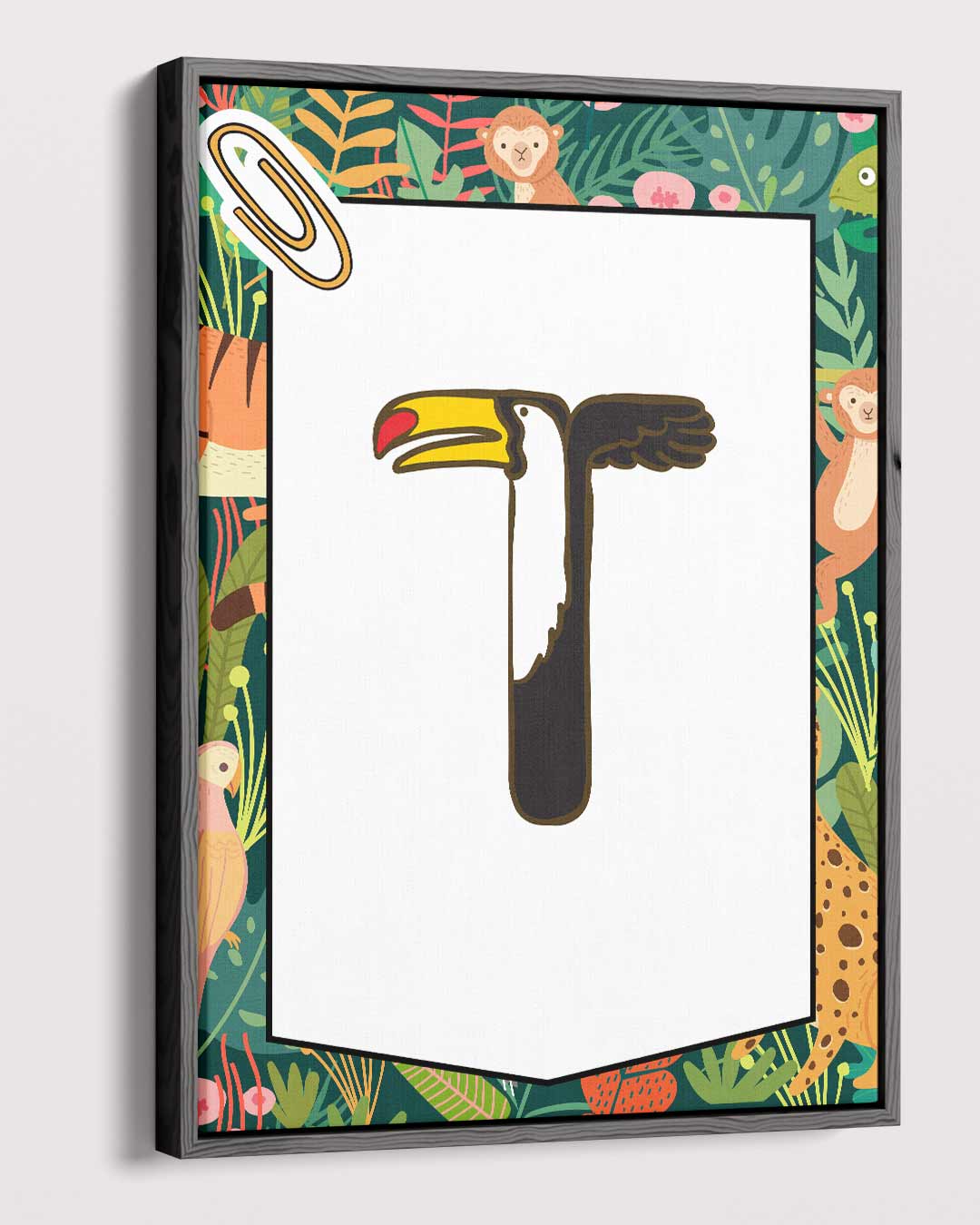 T is voor Toekan Kunstwerk-canvas-dibond-plexiglas-wanddecoratie-WallArtistic