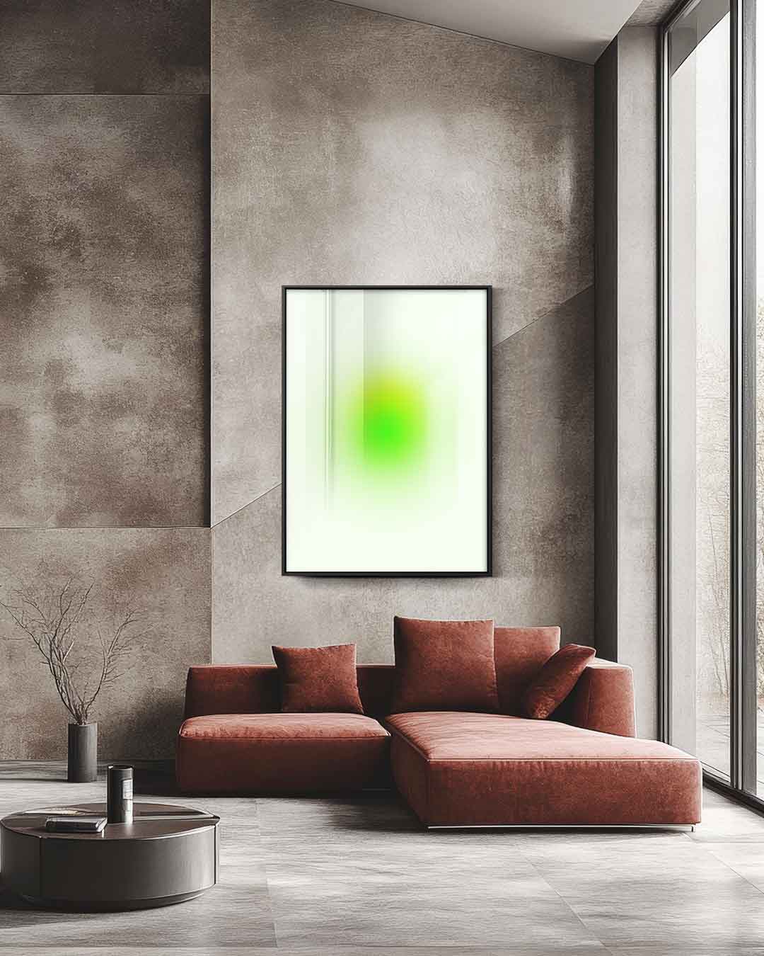 Groene Energie Cirkel Kunstwerk-canvas-dibond-plexiglas-wanddecoratie-WallArtistic