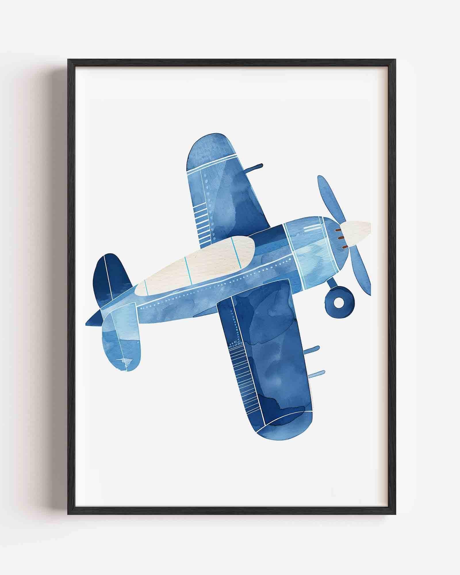 Vliegtuig in blauw Poster
