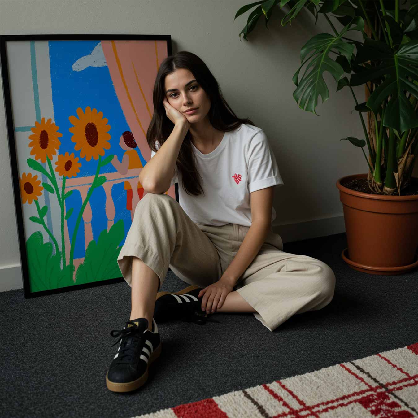 Zonnige Balkon Idylle Poster