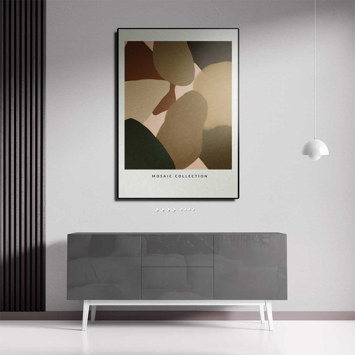 Aardse Abstracte Mozaïek Kunstwerk-canvas-dibond-plexiglas-wanddecoratie-WallArtistic