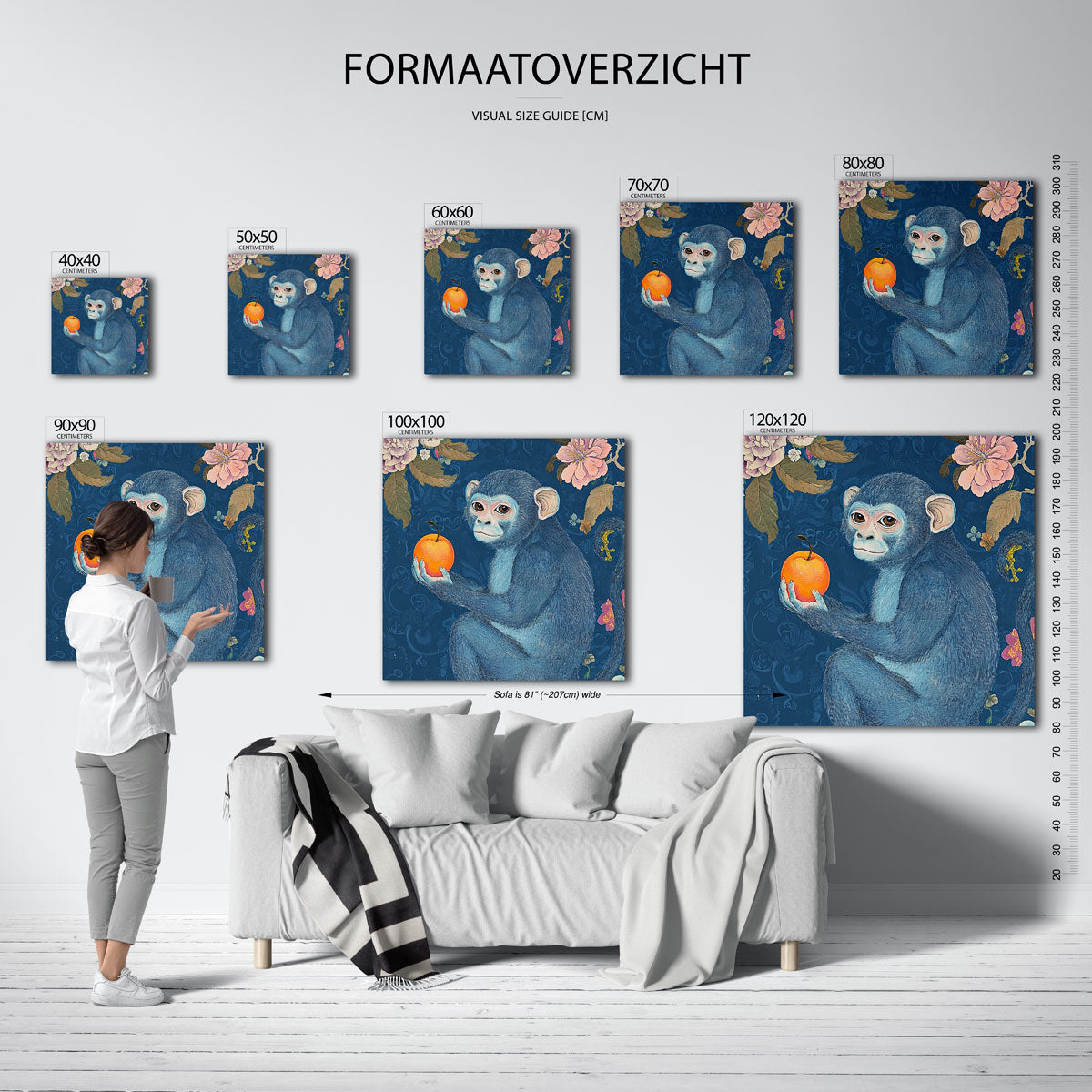 Aap met sinaasappel Poster