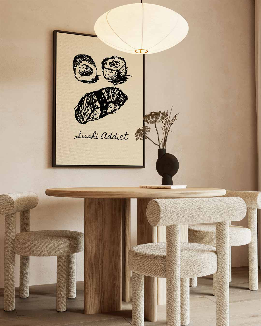 Sushi Addict Illustratie Kunstwerk-canvas-dibond-plexiglas-wanddecoratie-WallArtistic
