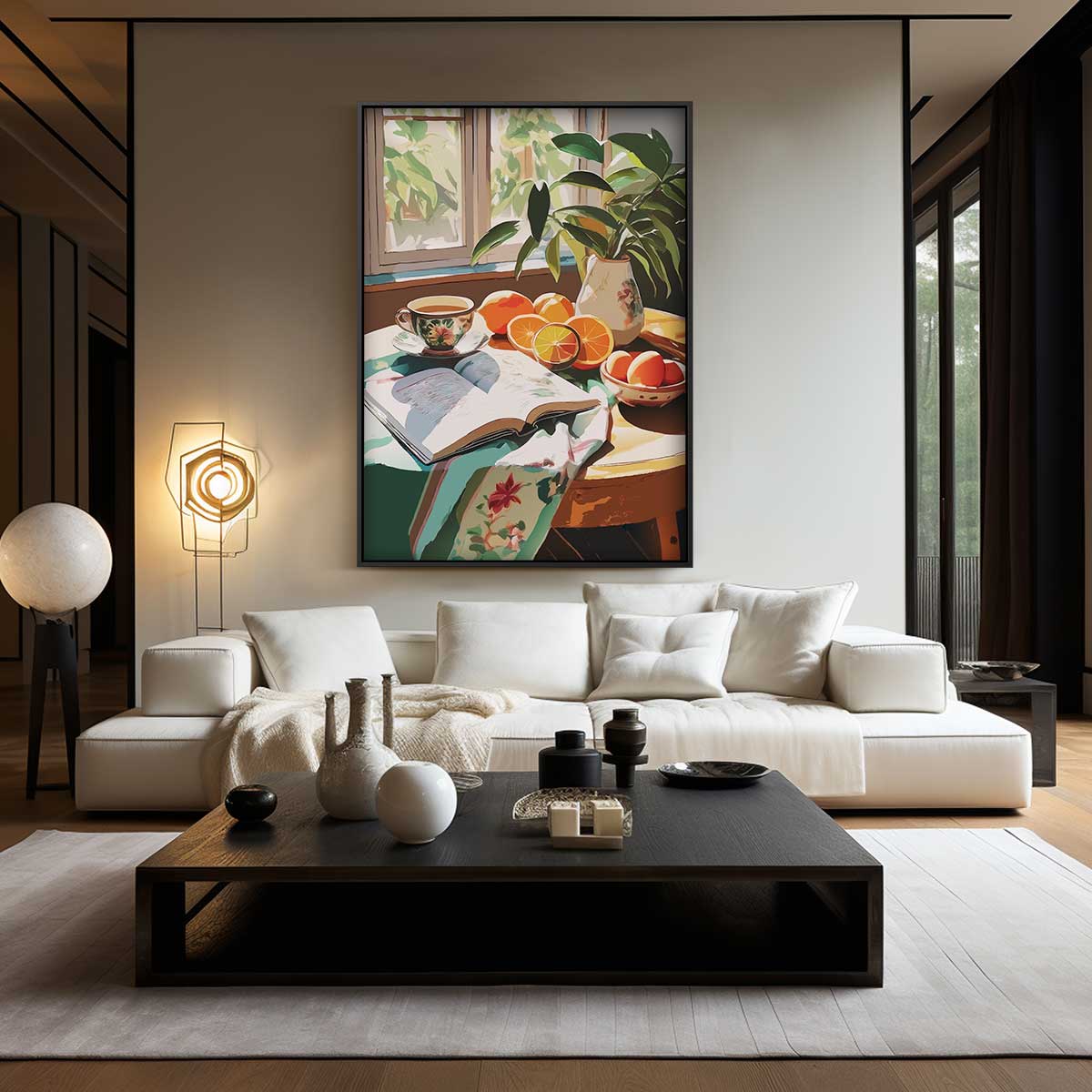 Zonovergoten Ochtendtafel Kunstwerk-canvas-dibond-plexiglas-wanddecoratie-WallArtistic