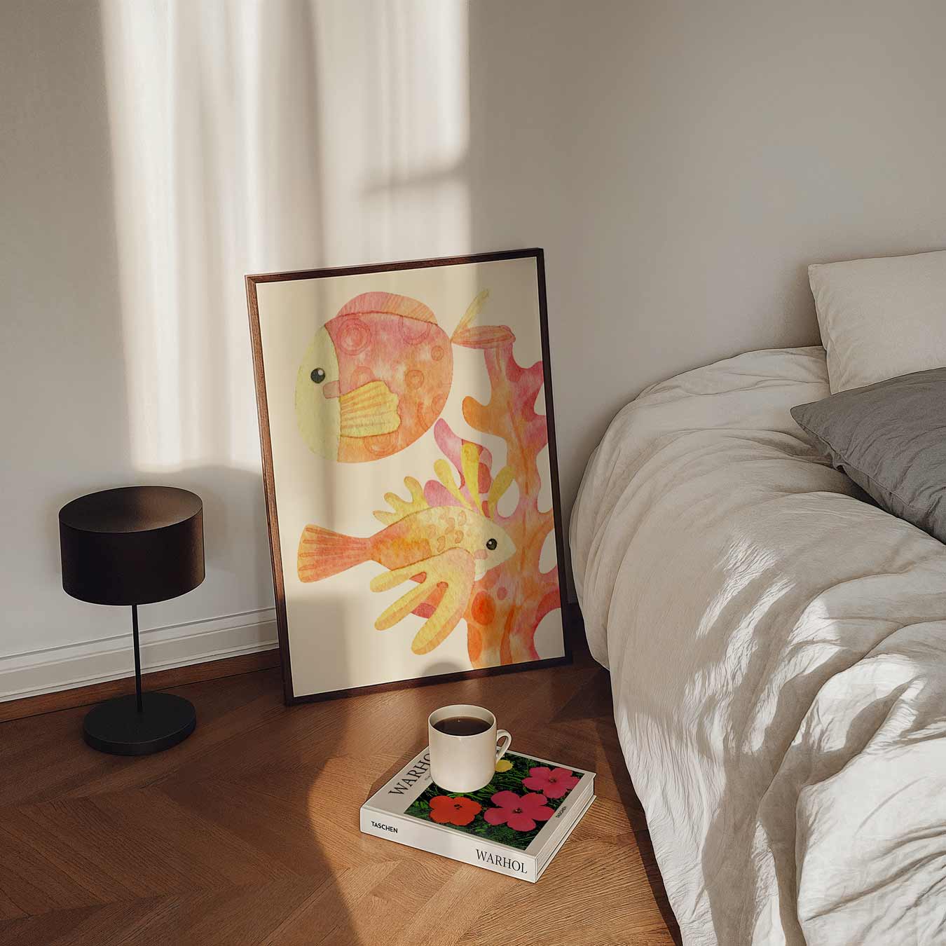 Goudvis en Koraal Poster-WallArtistic