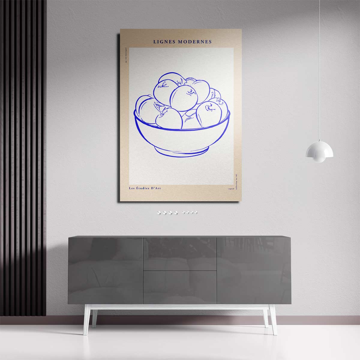 Moderne Lijnen Fruit Schaal Kunstwerk-canvas-dibond-plexiglas-wanddecoratie-WallArtistic