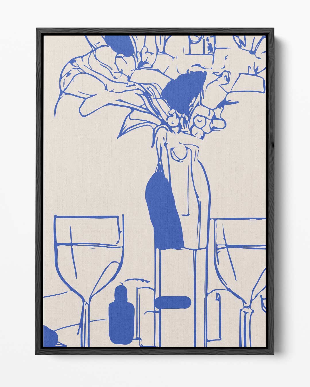 Moderne Blauwe Stilleven Kunstwerk-canvas-dibond-plexiglas-wanddecoratie-WallArtistic