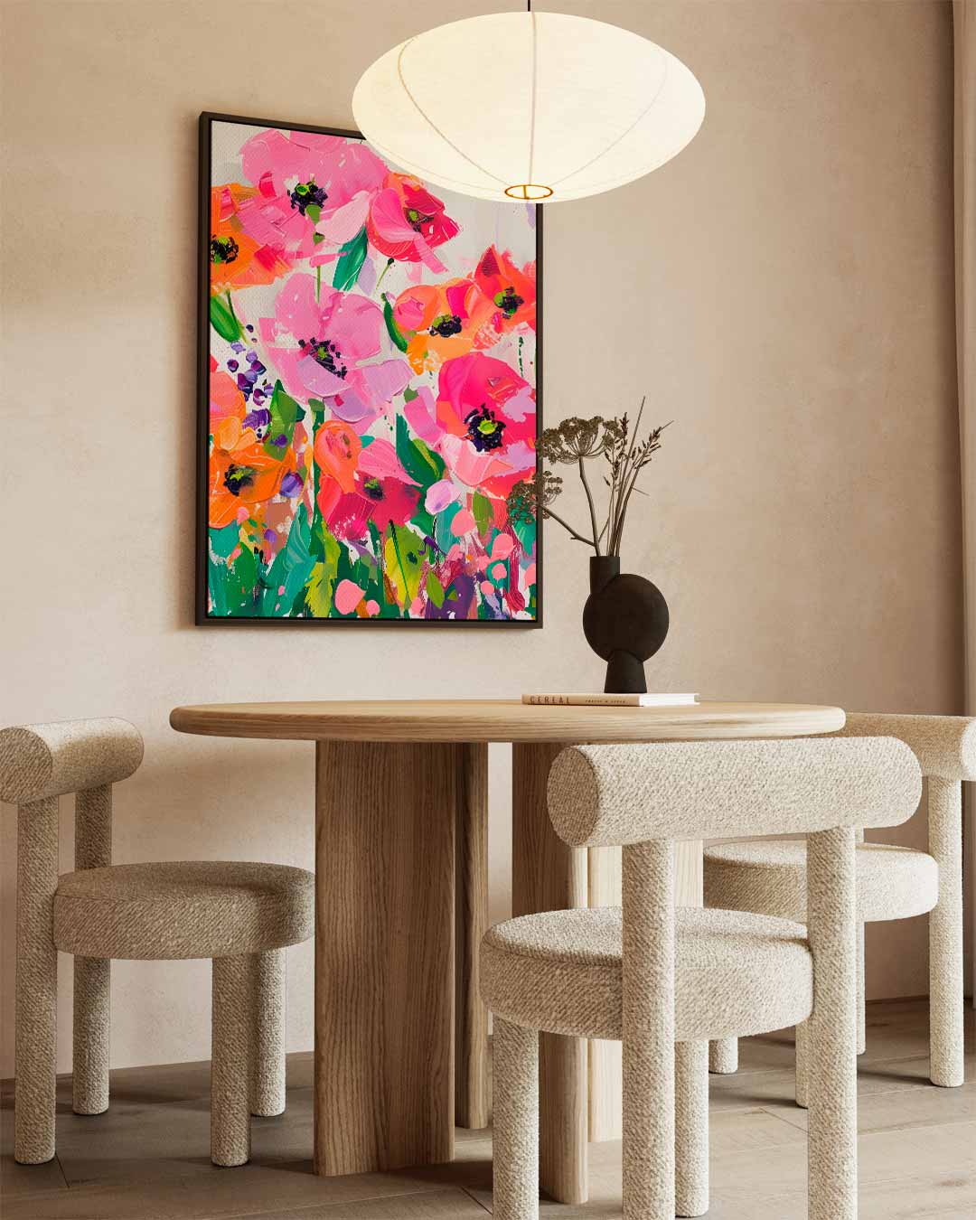 Bloemenveld in Vrolijke Kleuren Kunstwerk-canvas-dibond-plexiglas-wanddecoratie-WallArtistic