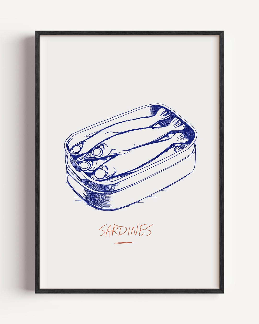 Stijlvolle Sardine Illustratie Poster-WallArtistic