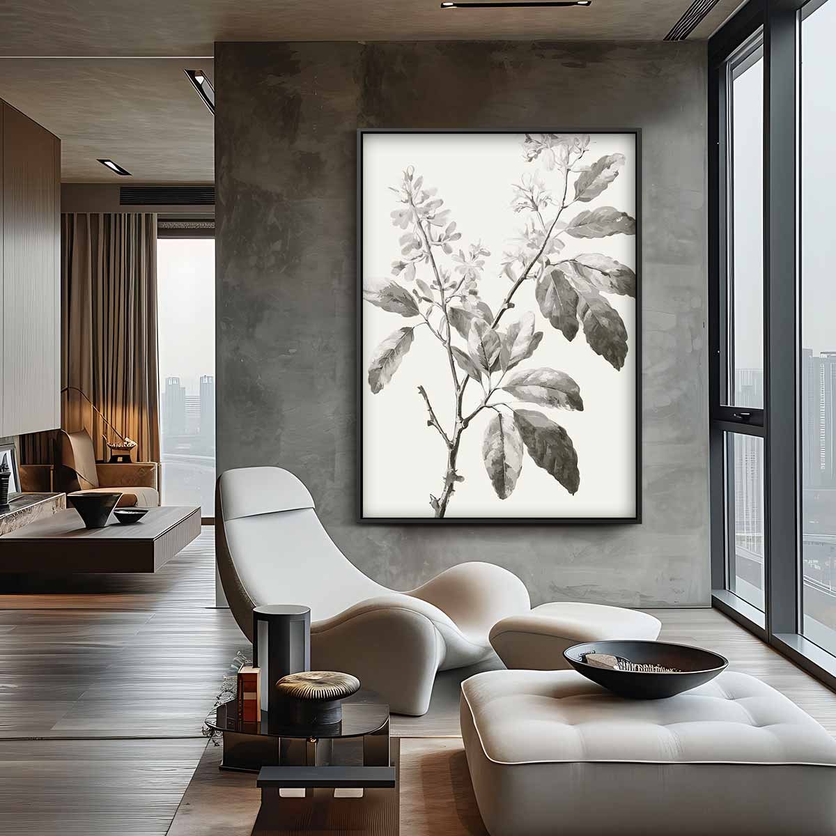 Botanische Elegantie Kunstwerk-canvas-dibond-plexiglas-wanddecoratie-WallArtistic