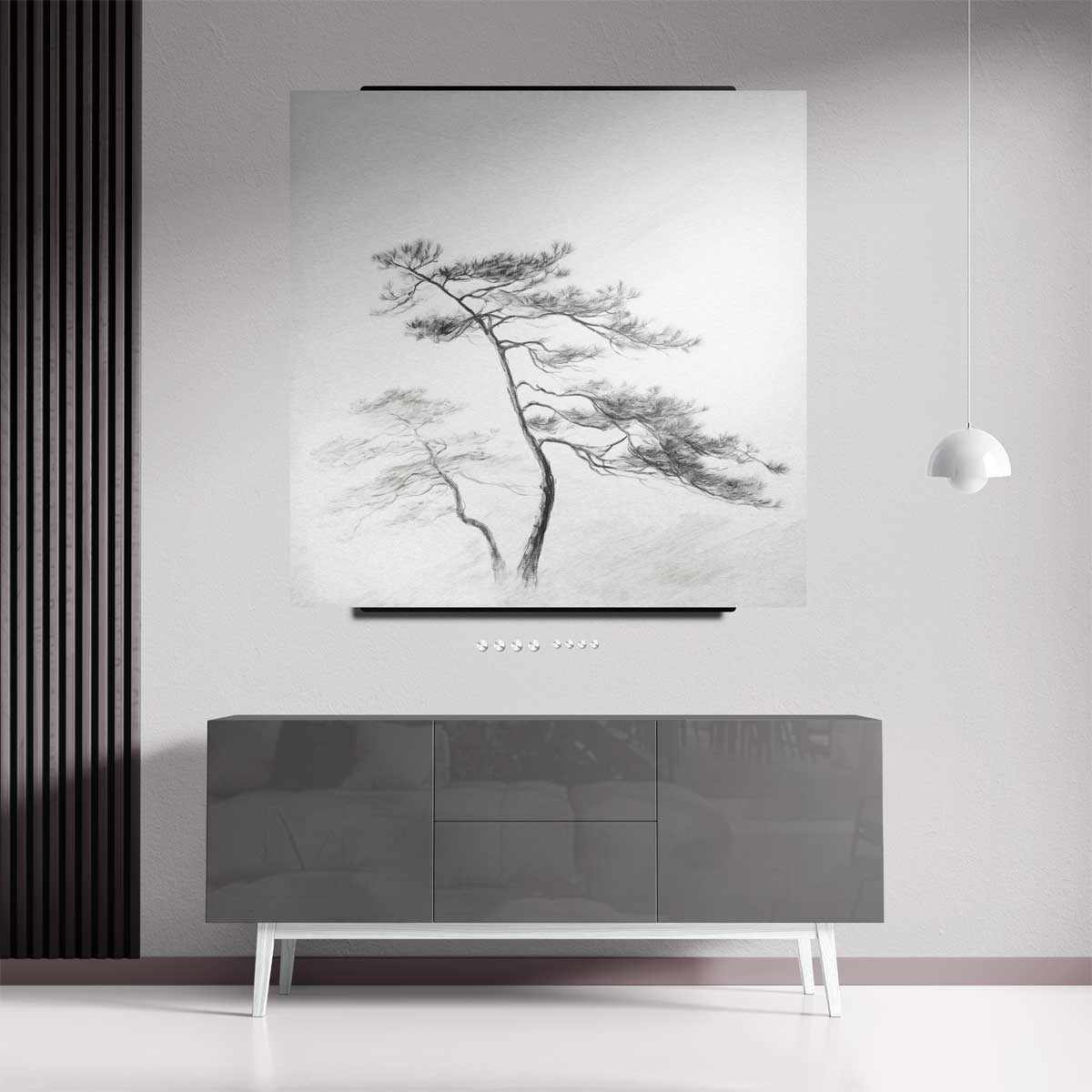 Mistige Bosverstilling Kunstwerk-canvas-dibond-plexiglas-wanddecoratie-WallArtistic