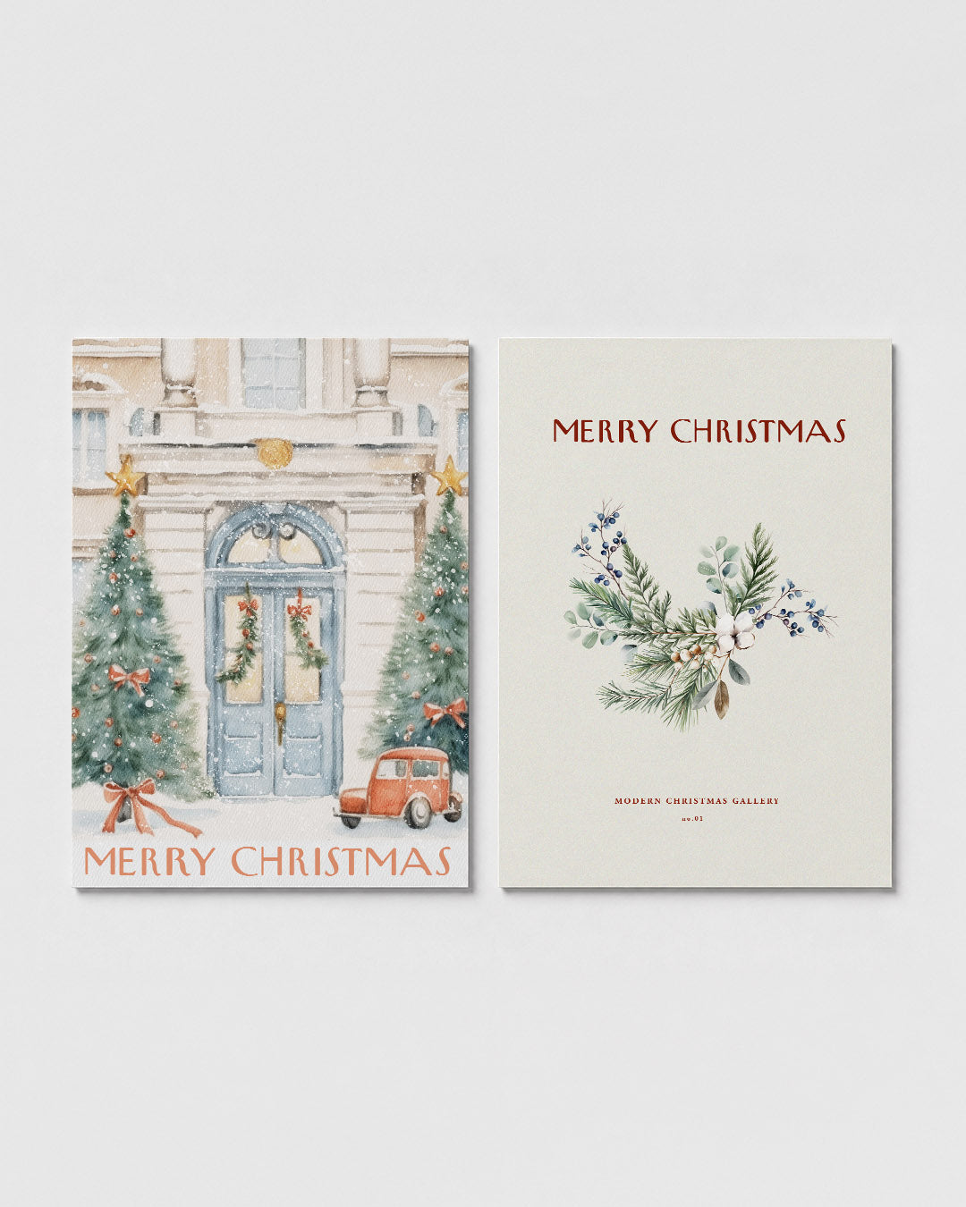 Winterse kerstsfeer Posterset