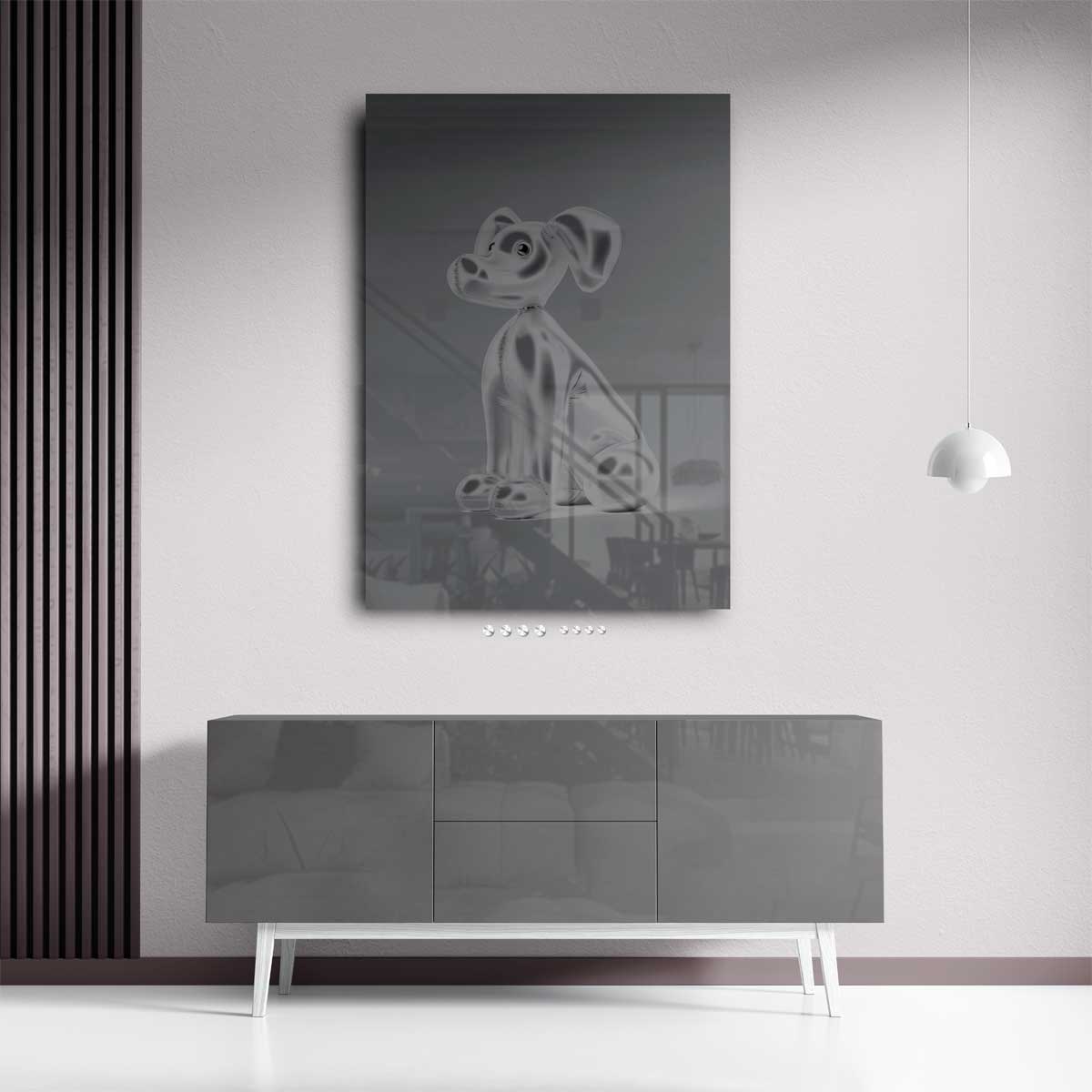 Opblaasbare Hond Sculptuur Kunstwerk-canvas-dibond-plexiglas-wanddecoratie-WallArtistic