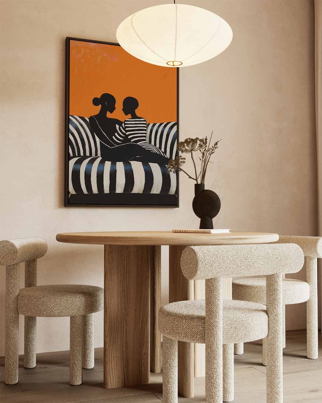 Samenspel van Silhouetten Kunstwerk-canvas-dibond-plexiglas-wanddecoratie-WallArtistic