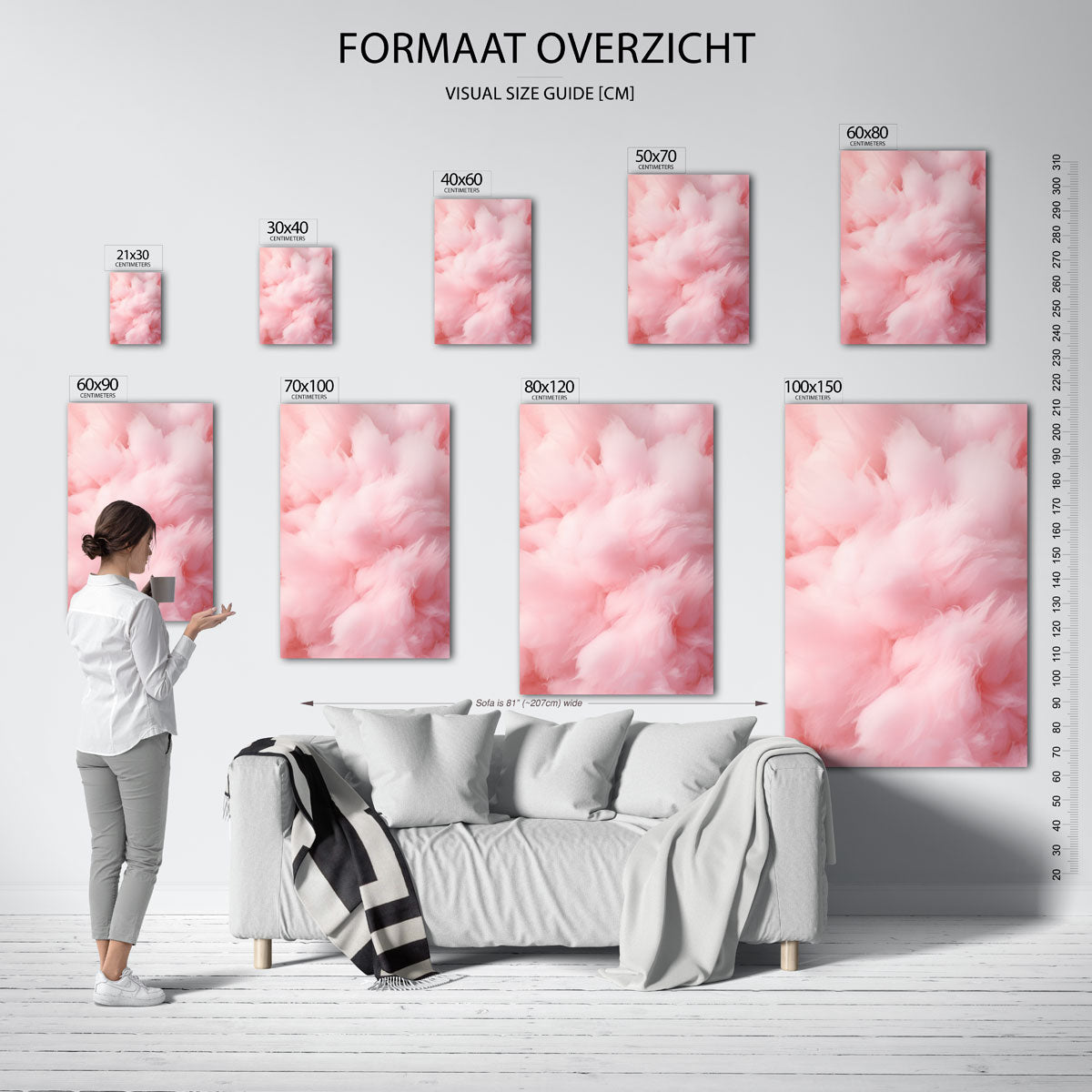 Roze pluizige textuur Poster
