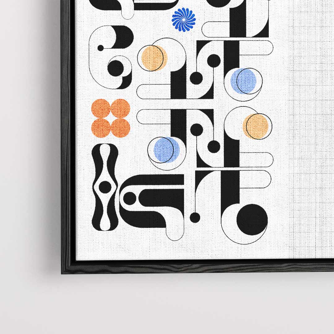 Abstracte Geometrische Compositie Kunstwerk-canvas-dibond-plexiglas-wanddecoratie-WallArtistic