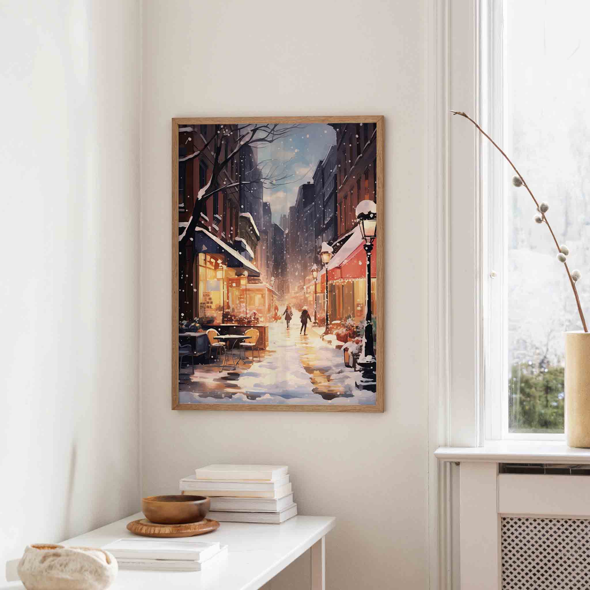Winterse straat Poster