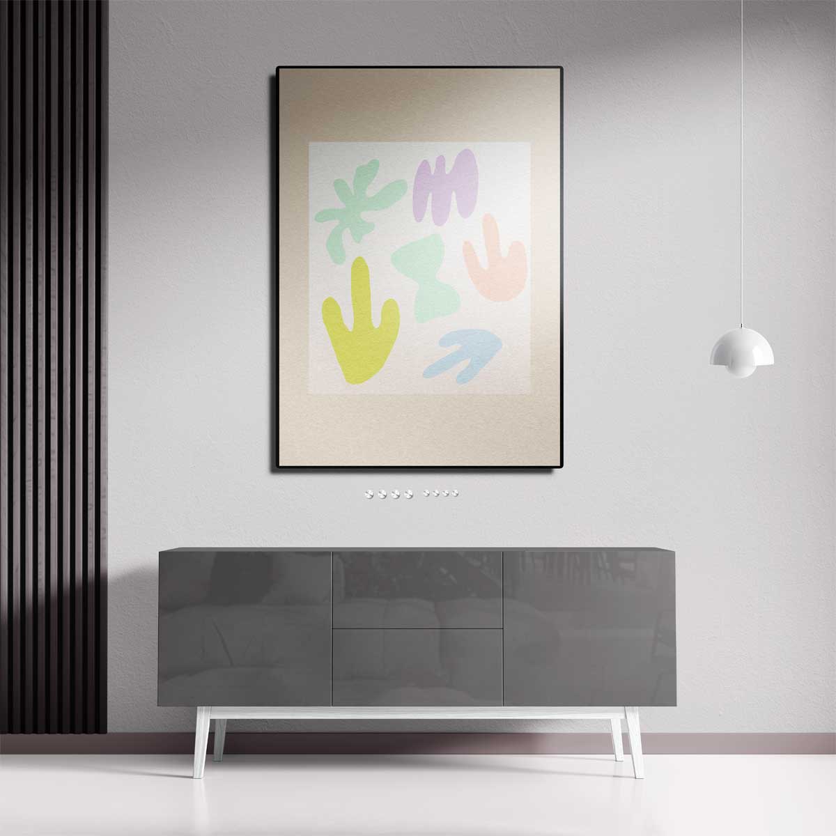Vrolijke Vormen Abstracte Kunst Kunstwerk-canvas-dibond-plexiglas-wanddecoratie-WallArtistic