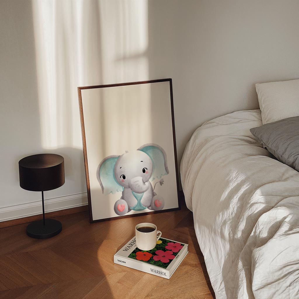 Schattige Olifantenposter-WallArtistic