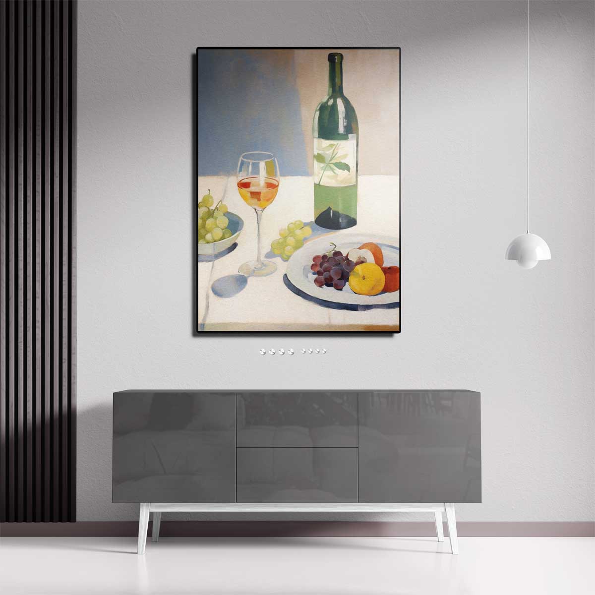 Stilleven met Wijn en Vruchten Kunstwerk-canvas-dibond-plexiglas-wanddecoratie-WallArtistic