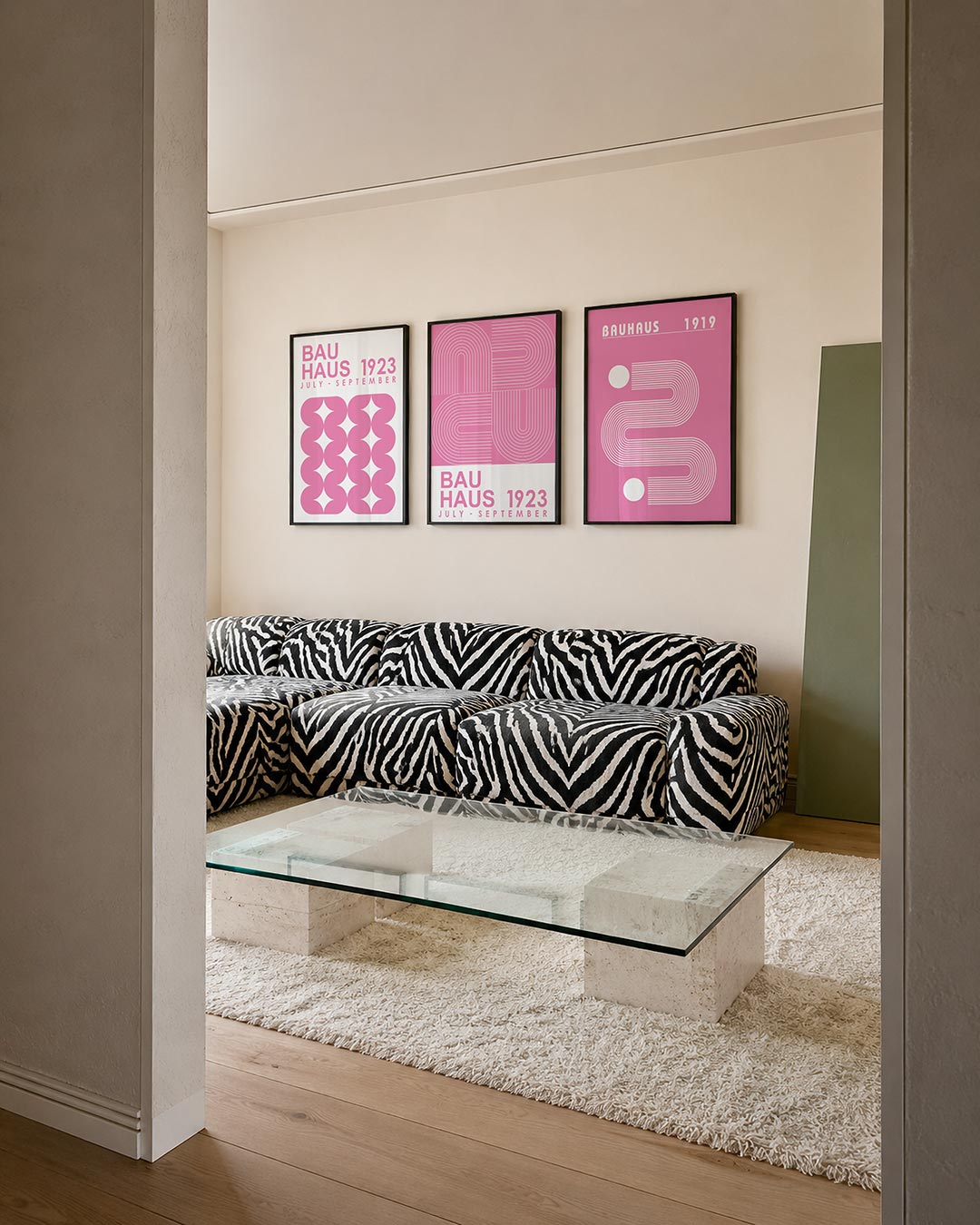 Roze vormenritme Posterset