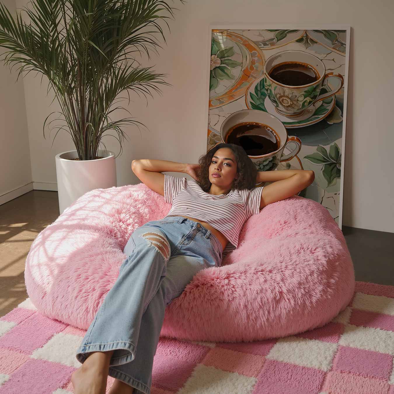 Stijlvolle Koffiepauze Poster-WallArtistic