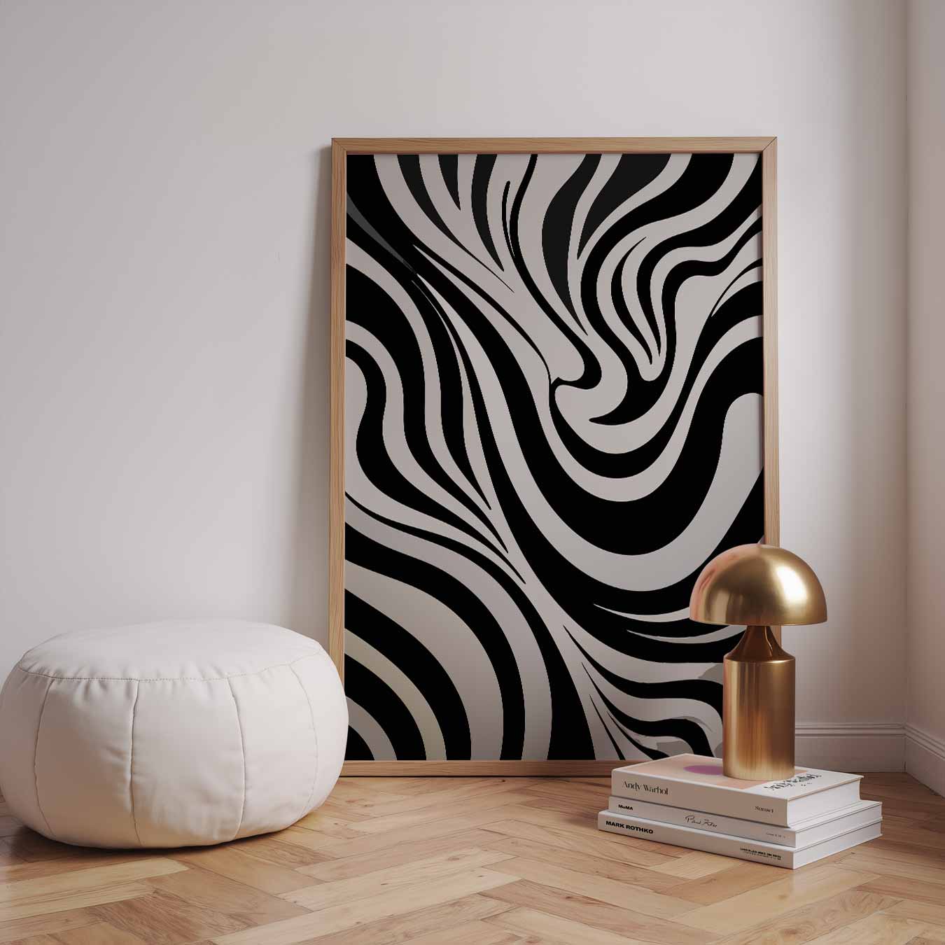 Zwart-Wit Abstracte Zebra Poster-WallArtistic