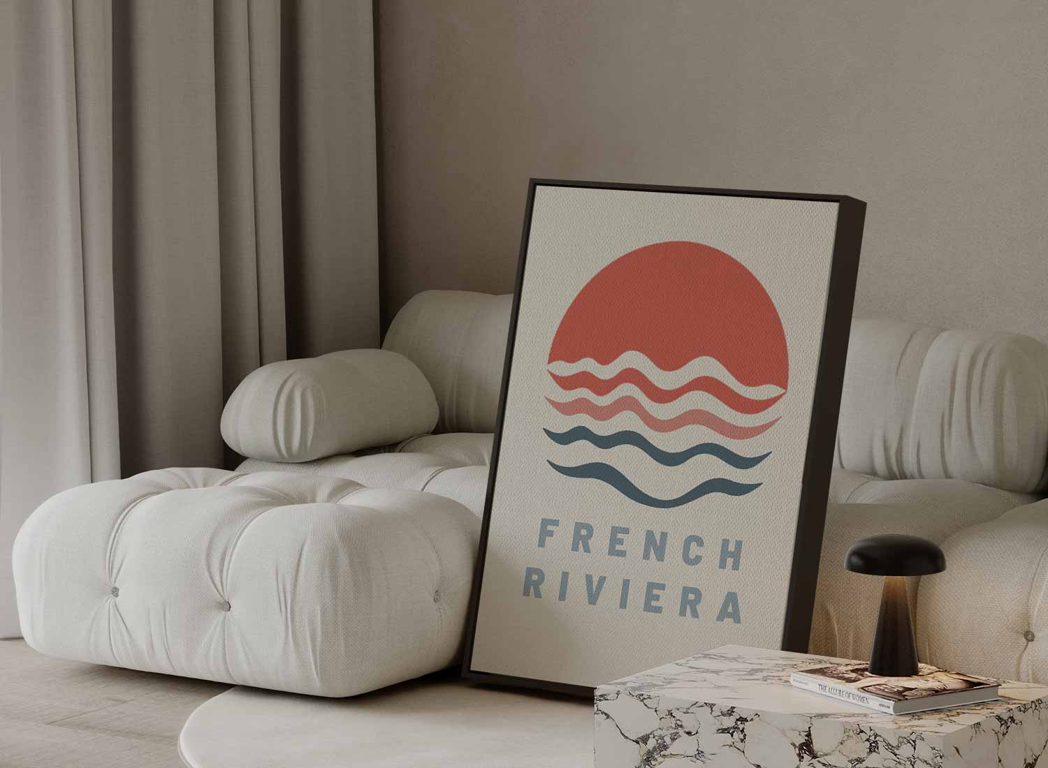 Zonsondergang aan de Franse Rivièra Kunstwerk-canvas-dibond-plexiglas-wanddecoratie-WallArtistic