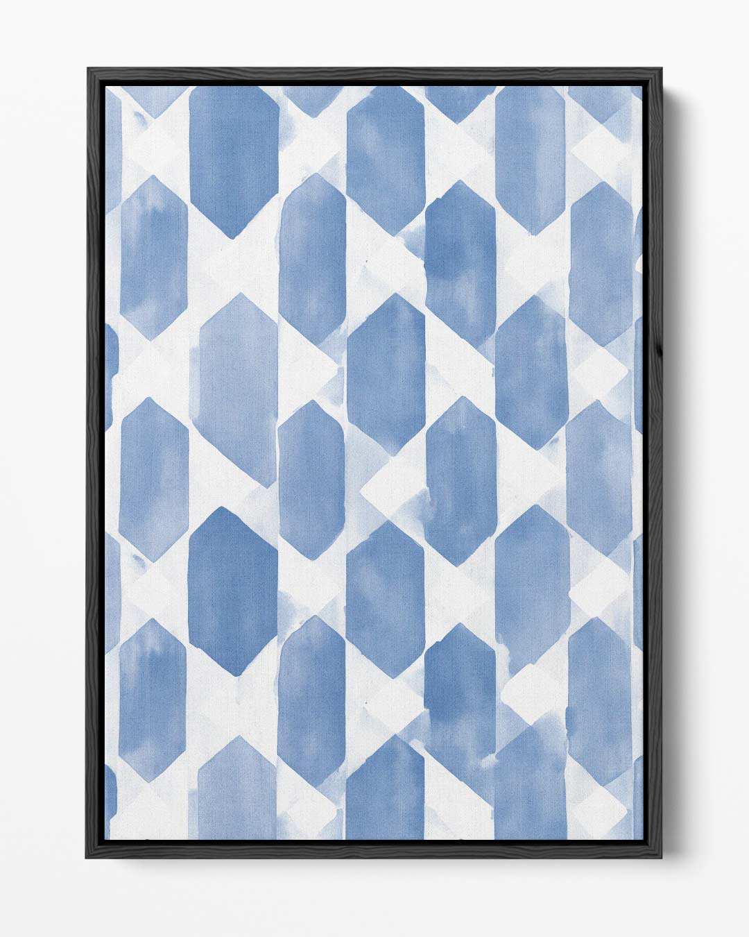Blauwe Geometrische Harmonie Kunstwerk-canvas-dibond-plexiglas-wanddecoratie-WallArtistic