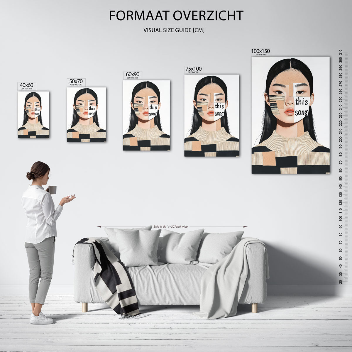 Geometrisch portret Kunstwerk