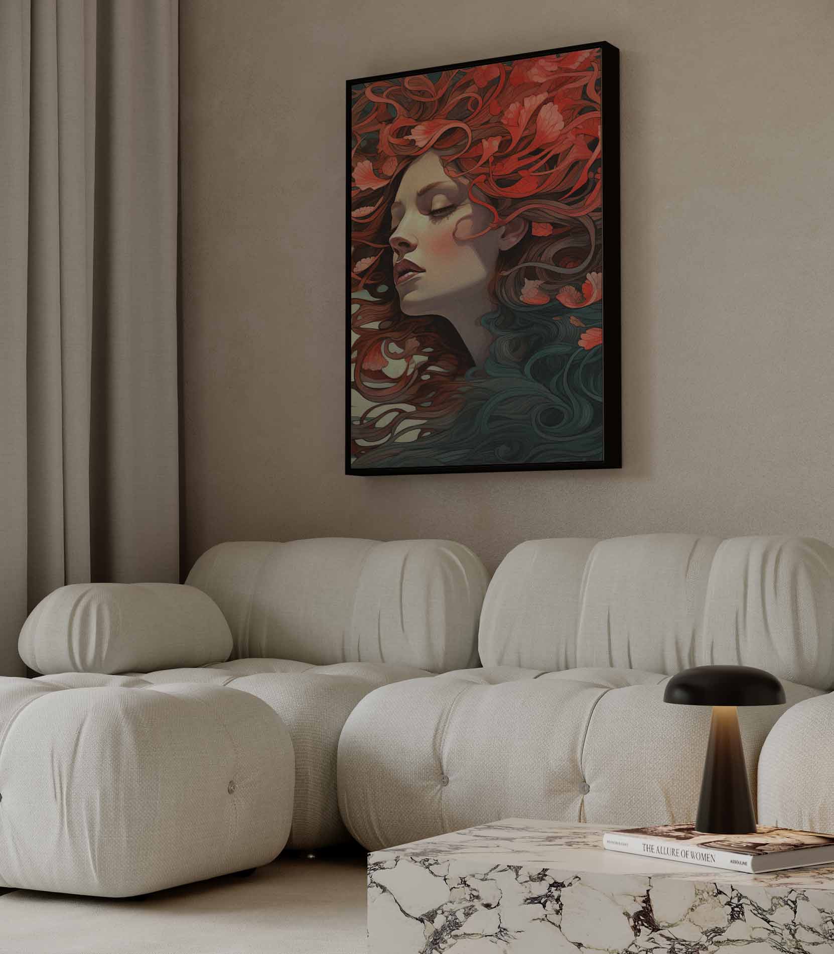 Dromerige Bloemenzee Kunstwerk-canvas-dibond-plexiglas-wanddecoratie-WallArtistic