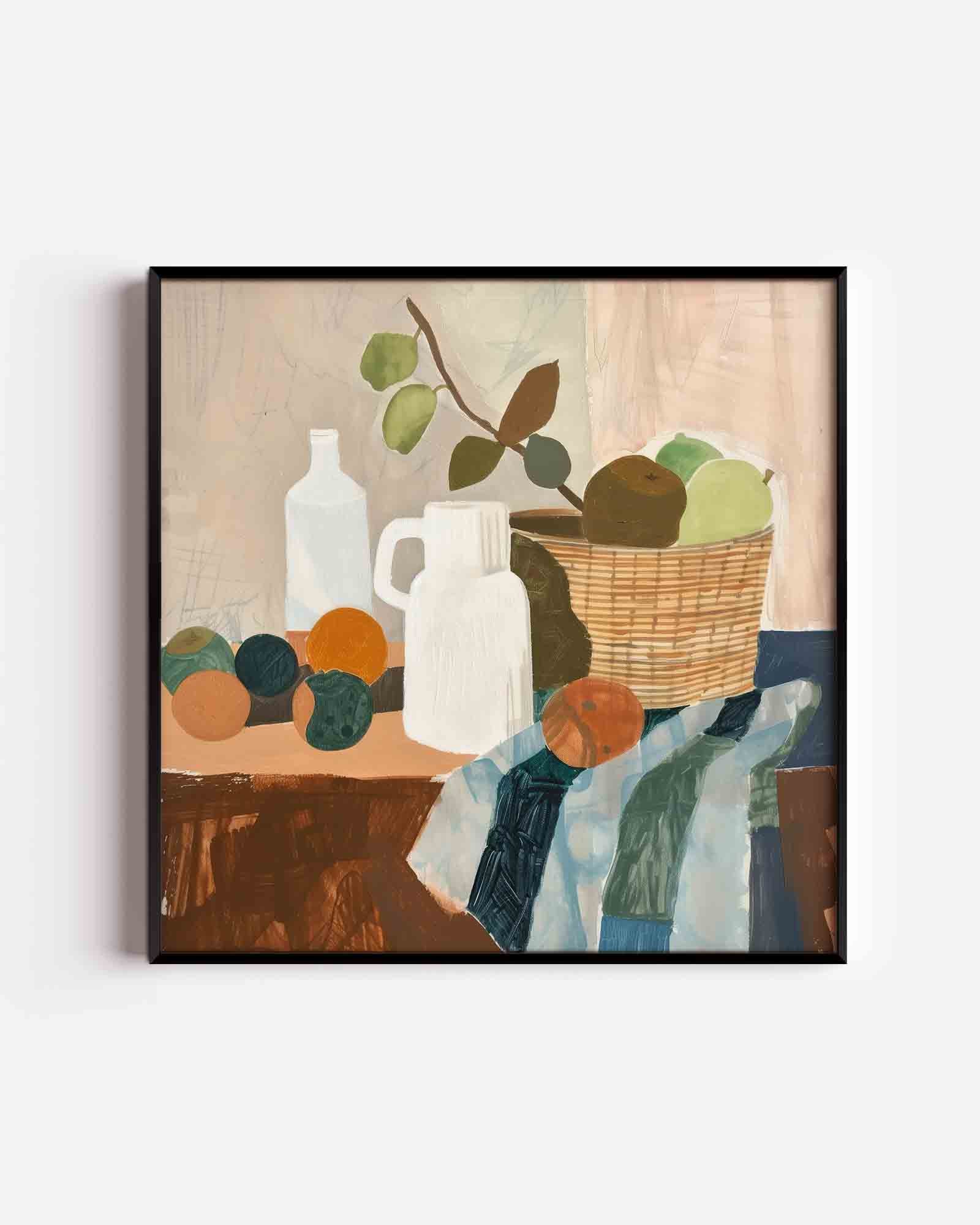 Stilleven met fruit en kruik Poster
