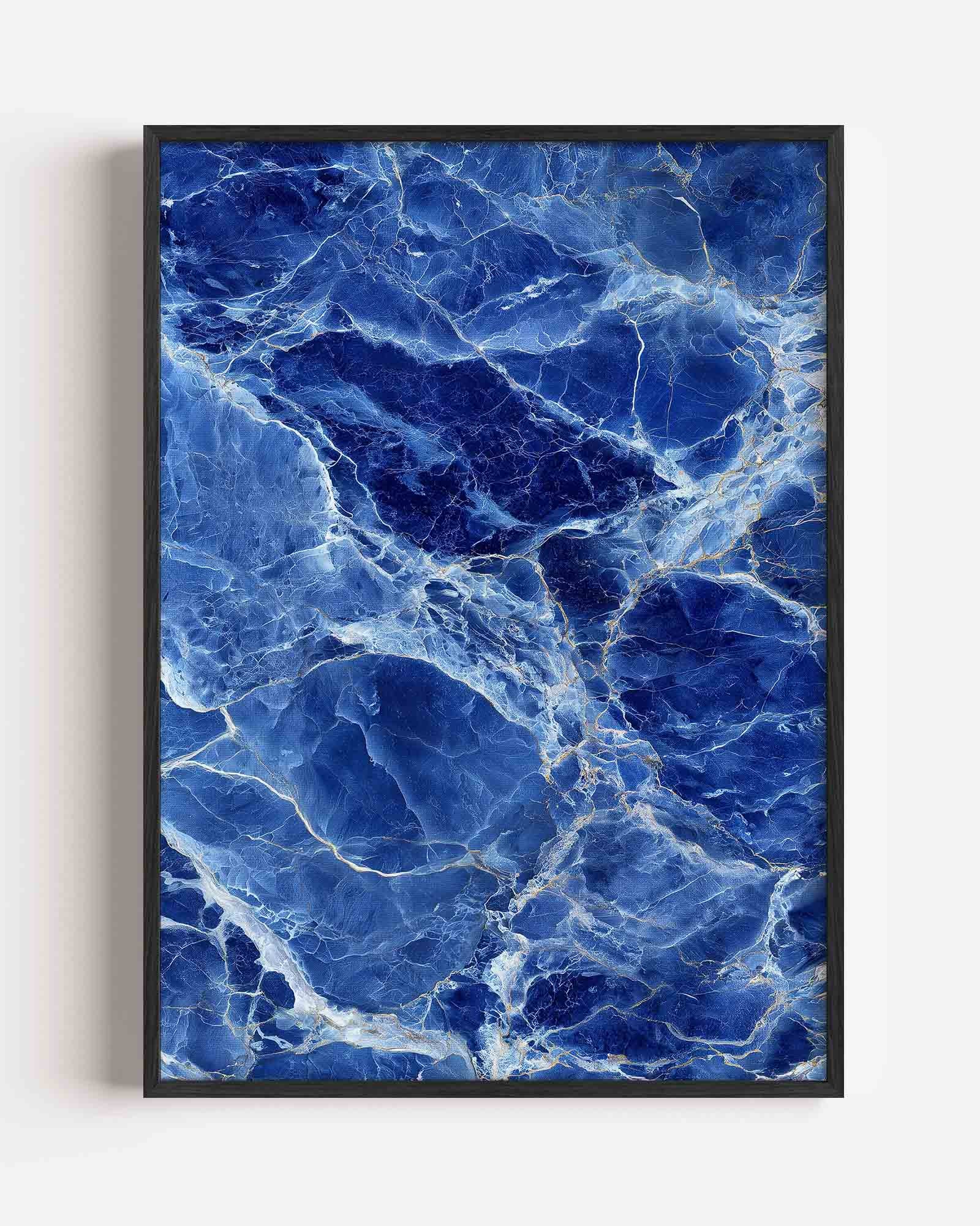 Blauwe marmerstructuur Poster