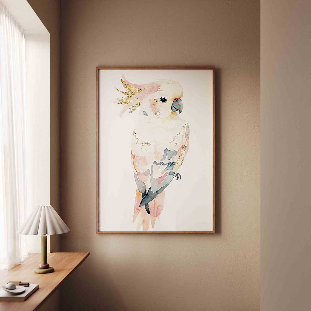Papegaai met gouden accenten Poster