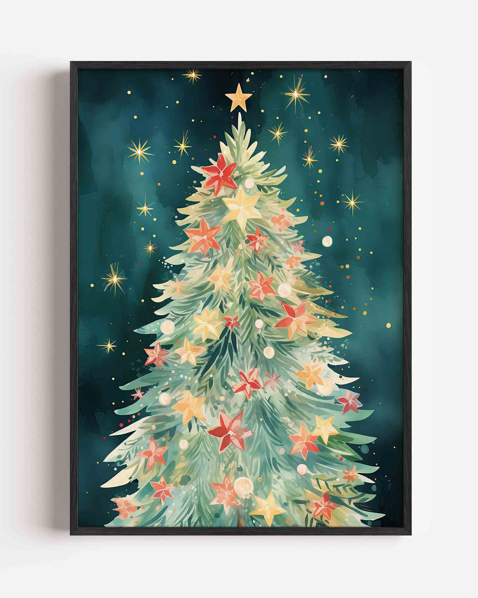 Kerstboom met sterren Poster
