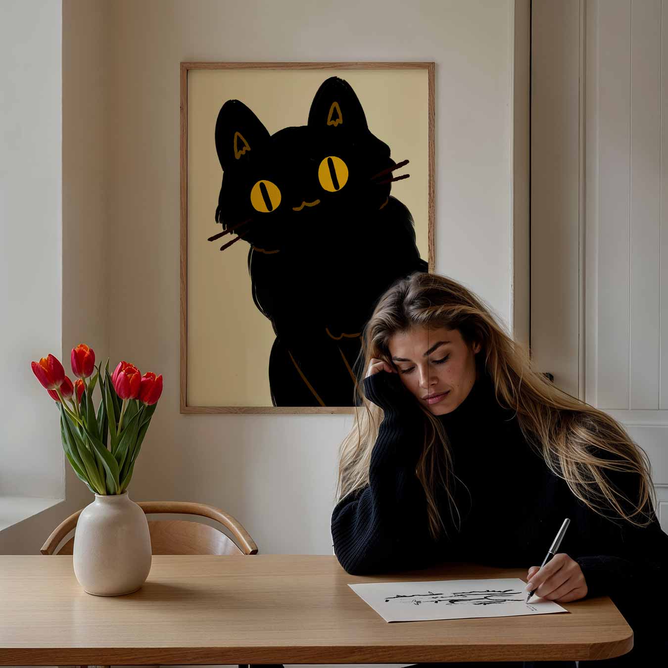 Mystieke Kattenblik Poster