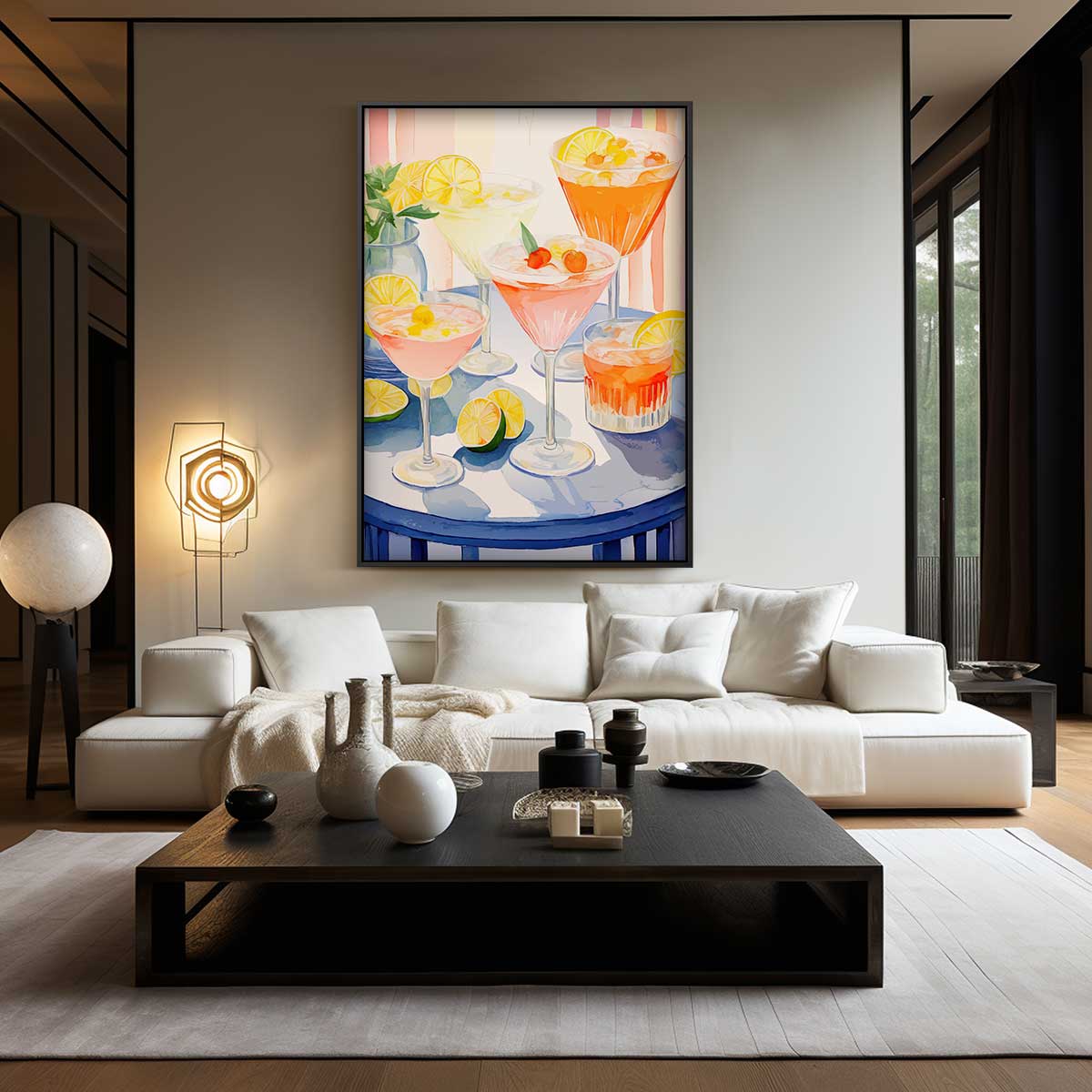 Kleurrijke Cocktails op Canvas Kunstwerk-canvas-dibond-plexiglas-wanddecoratie-WallArtistic