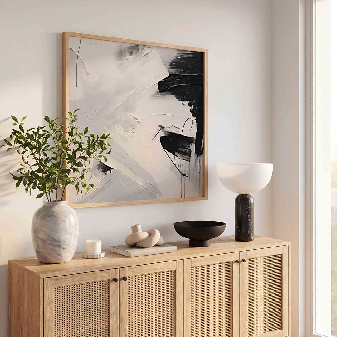 Abstracte zwart wit Poster